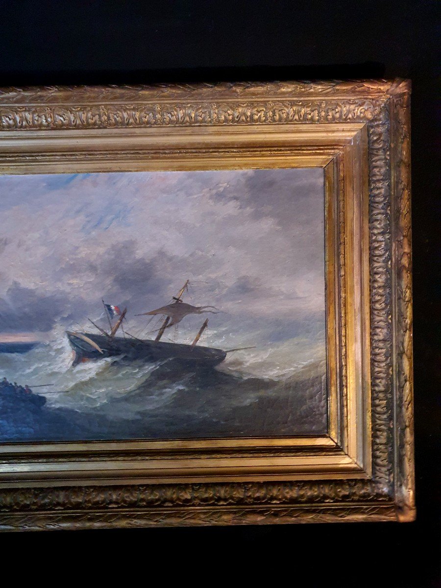 19th Century Marine Painting, E Bonval.-photo-1