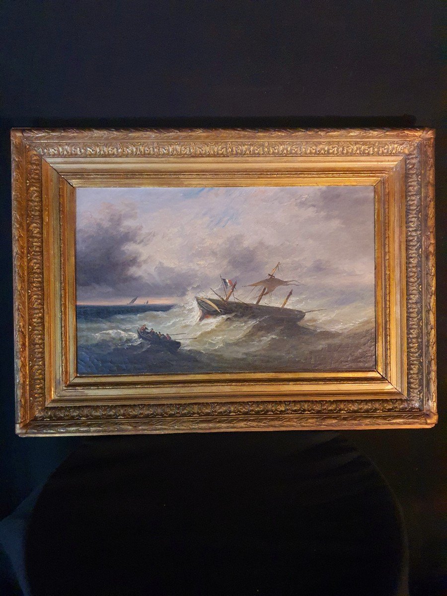 19th Century Marine Painting, E Bonval.