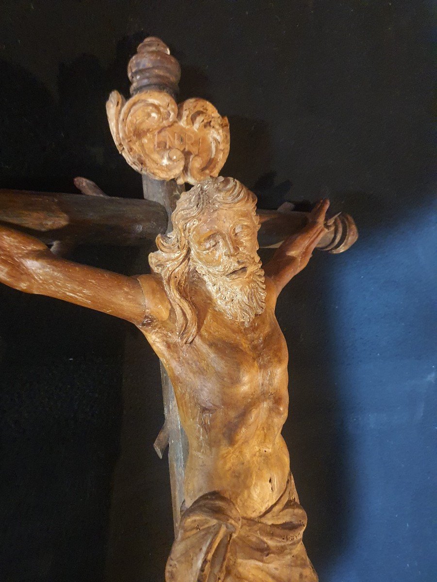 Sculpture Of Christ In Carved Wood, 17th Century. -photo-5