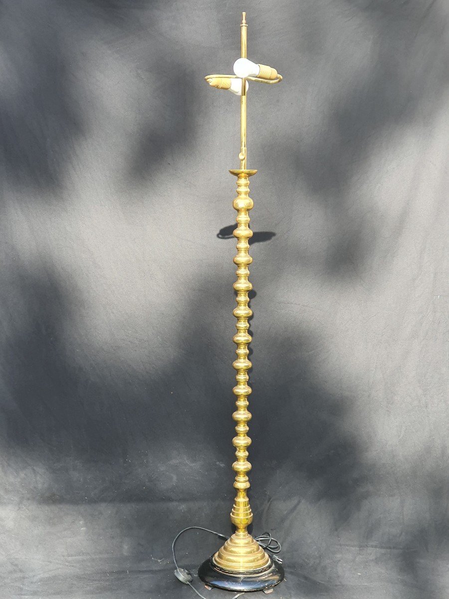 Floor Lamp Bronze Brass 1950