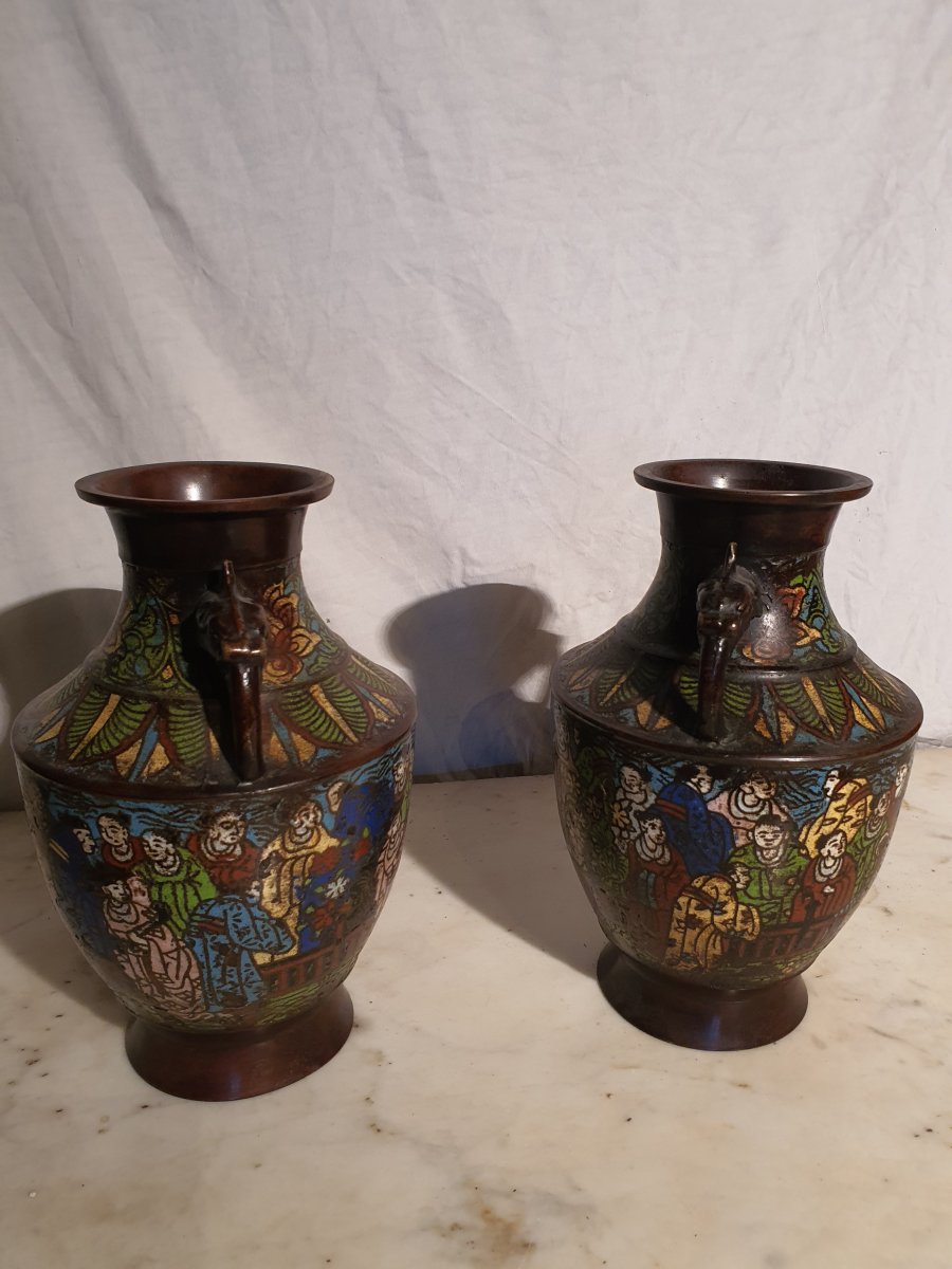 Paire De Vases Bronze Chine-photo-3