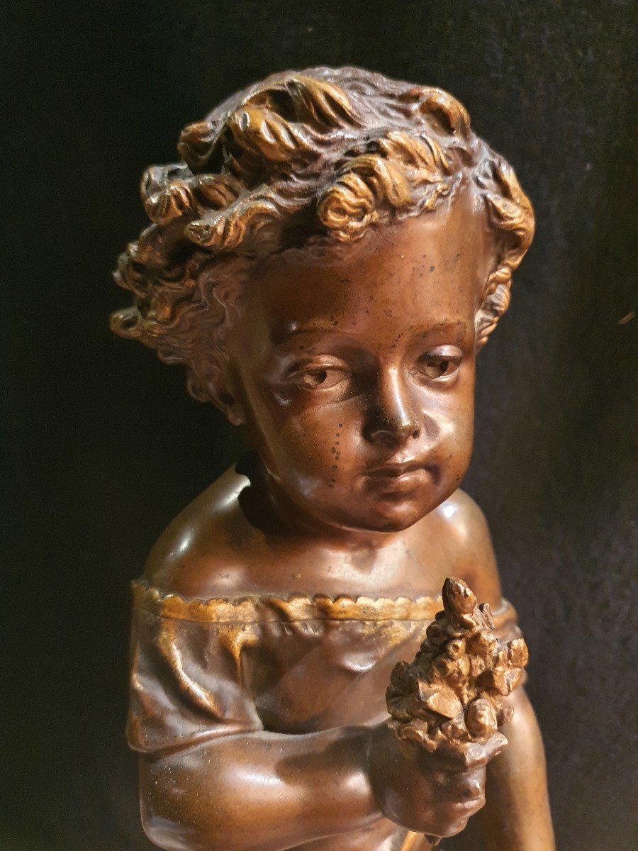 Sculpture Bronze Enfant XIX Par Bulio-photo-3