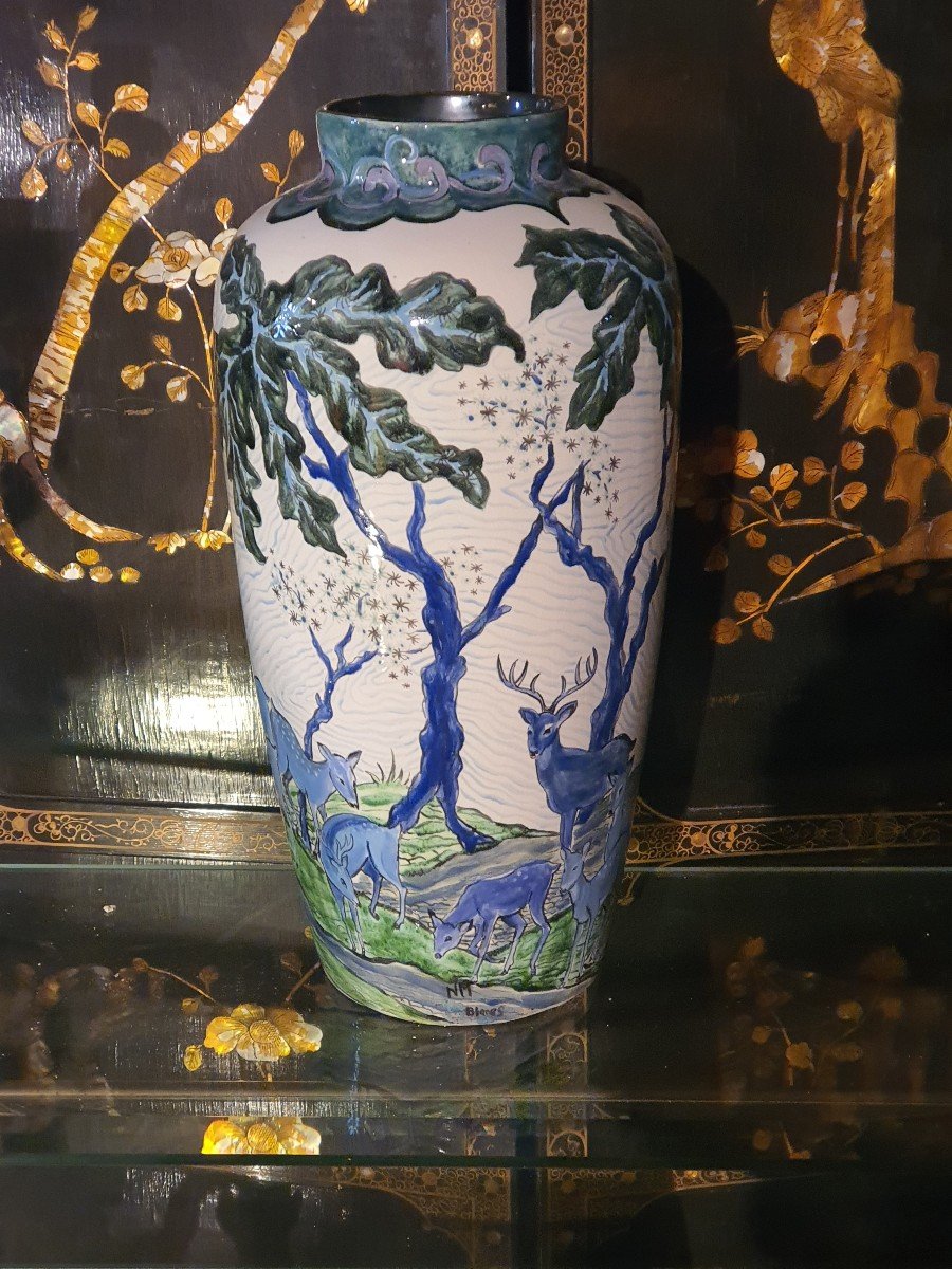 Vase Art Déco Dlg Kéramis Boch