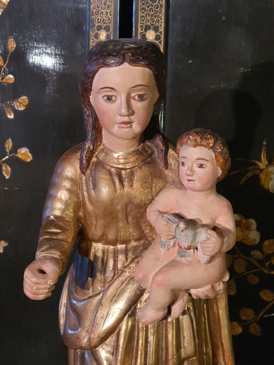 Vierge Bois Doré XVIII -photo-1