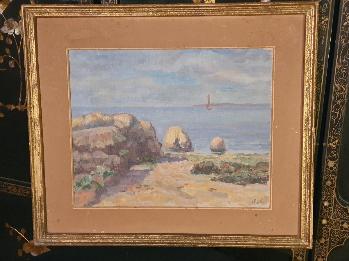 Marine Albert Edel American School Painting-photo-2