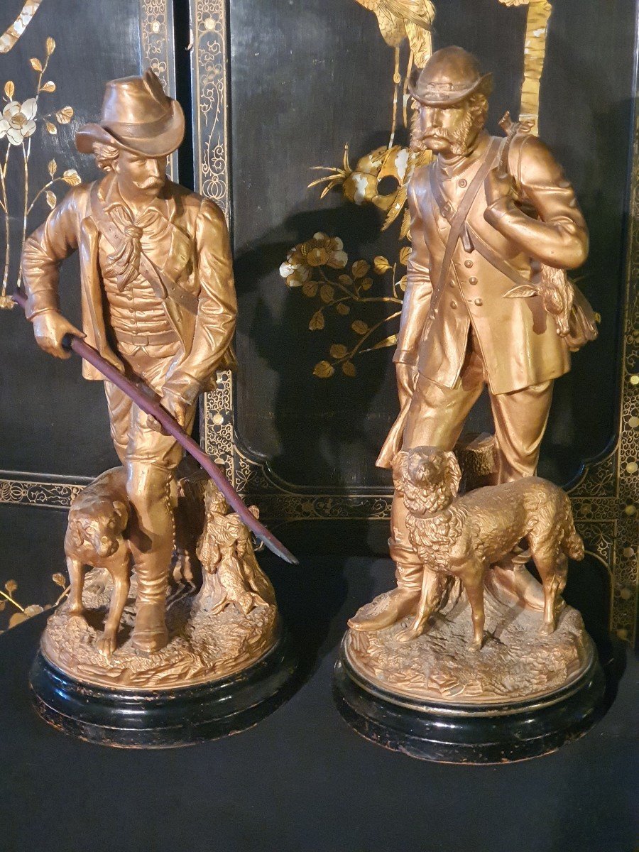 Pair Of Terracotta Statues Hunters-photo-2