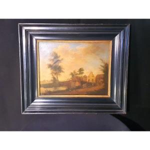 Tableau Paysage ,hollandais Flamand XIX Siècle. 
