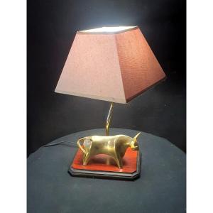 Brancusi Spirit Gilt Bronze Bull Lamp.