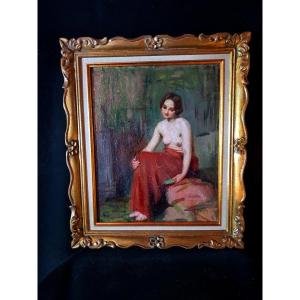 Nude Art Deco Painting Augusta Lafitau.