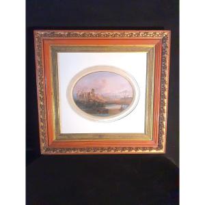 Romantic Painting 19th Century Signed Cousy.
