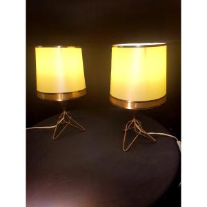 Pair Of Vintage Lamps In The Style Of Jean Royère.