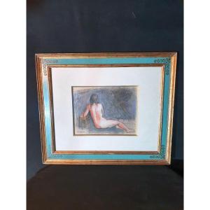 Nude Pastel Painting Ismael De La Serna. 