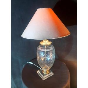 Vintage Crystal Egg Lamp, Hollywood Regency. 