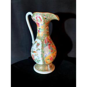 Large China Porcelain Jug Canton 19th Century. 