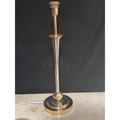 Silver And Gilded Bronze Lamp