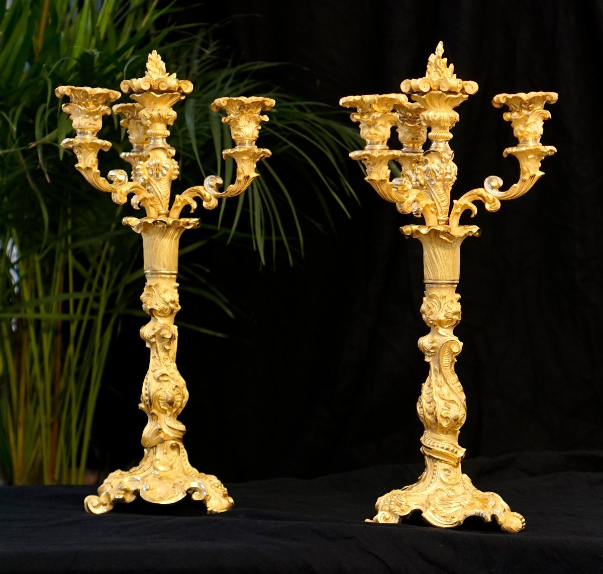 Pair Of Large Louis XV Style Candlesticks