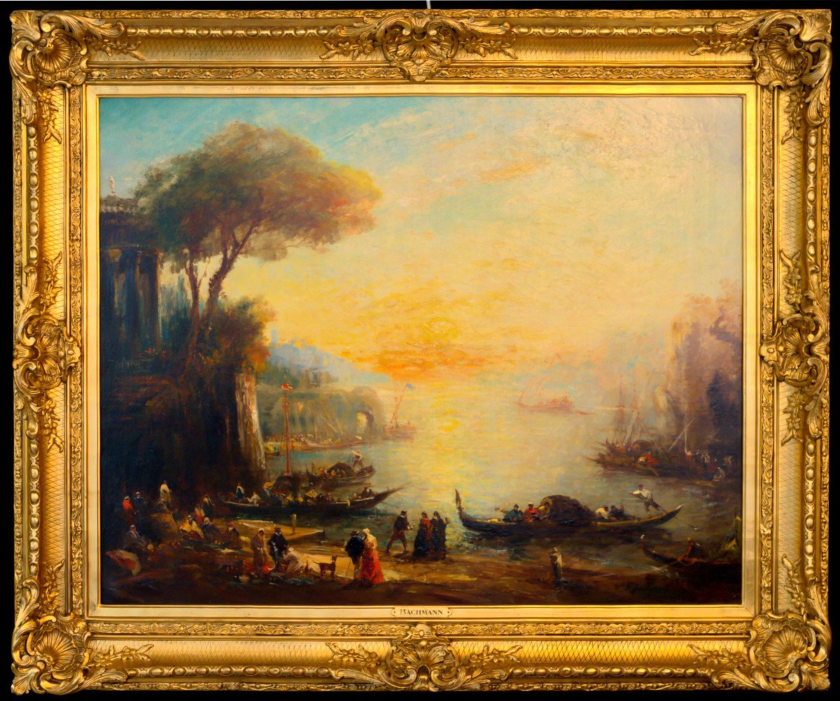 Alfred Bachmann, Huile Sur Toile, Vue Orientaliste