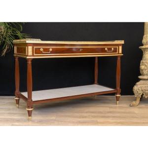 Imposante Console Louis XVI En Acajou