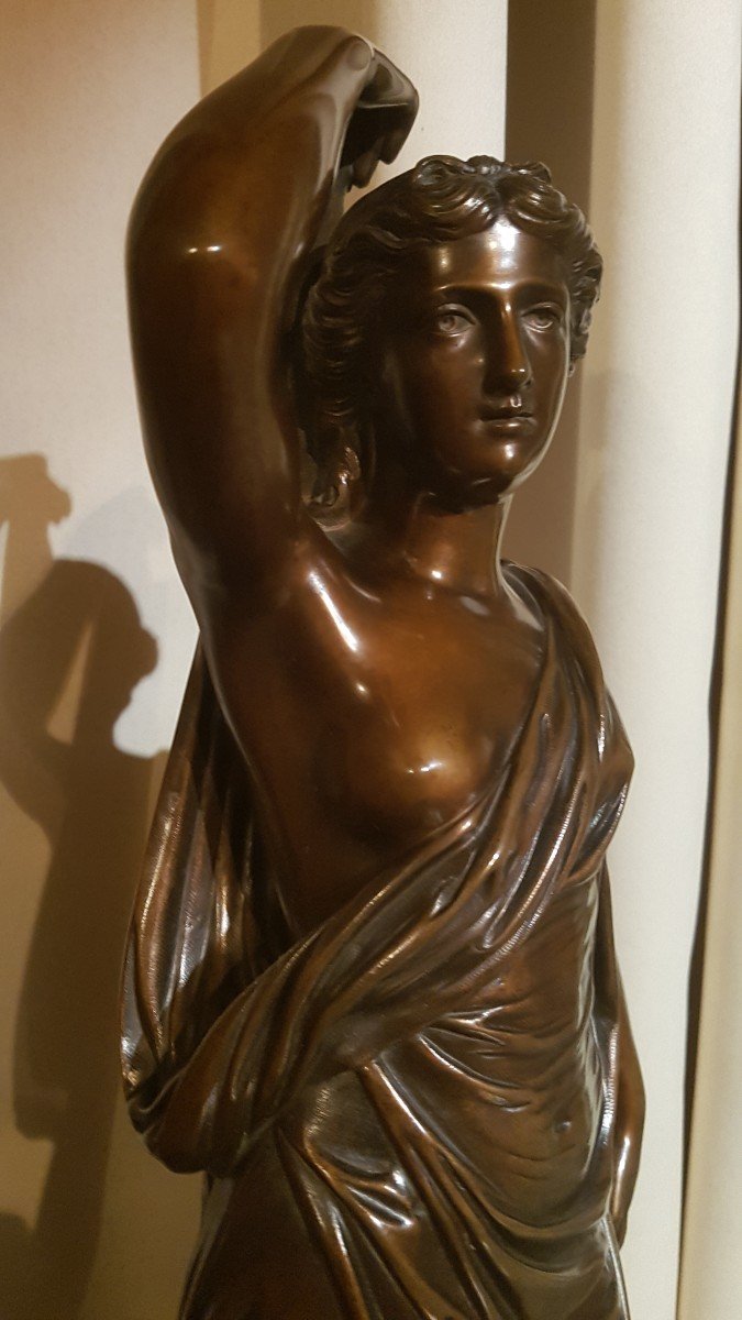 Bronze In The Neo Classical Spirit Representing A Vestal Virgin.-photo-1