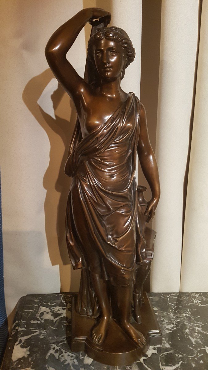 Bronze In The Neo Classical Spirit Representing A Vestal Virgin.