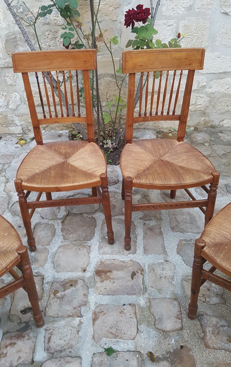 4 Dining Chairs From The Restoration Period-photo-2