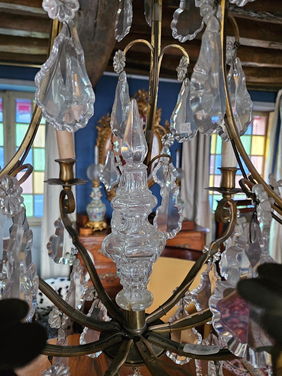 Cage Chandelier With 6 Lights Late 19th Century.-photo-4