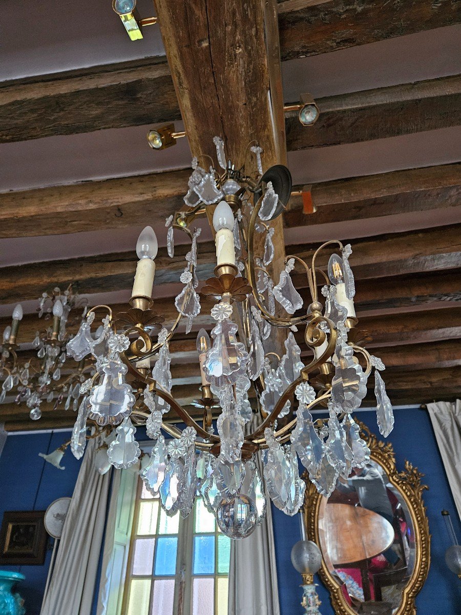 Cage Chandelier With 6 Lights Late 19th Century.-photo-1