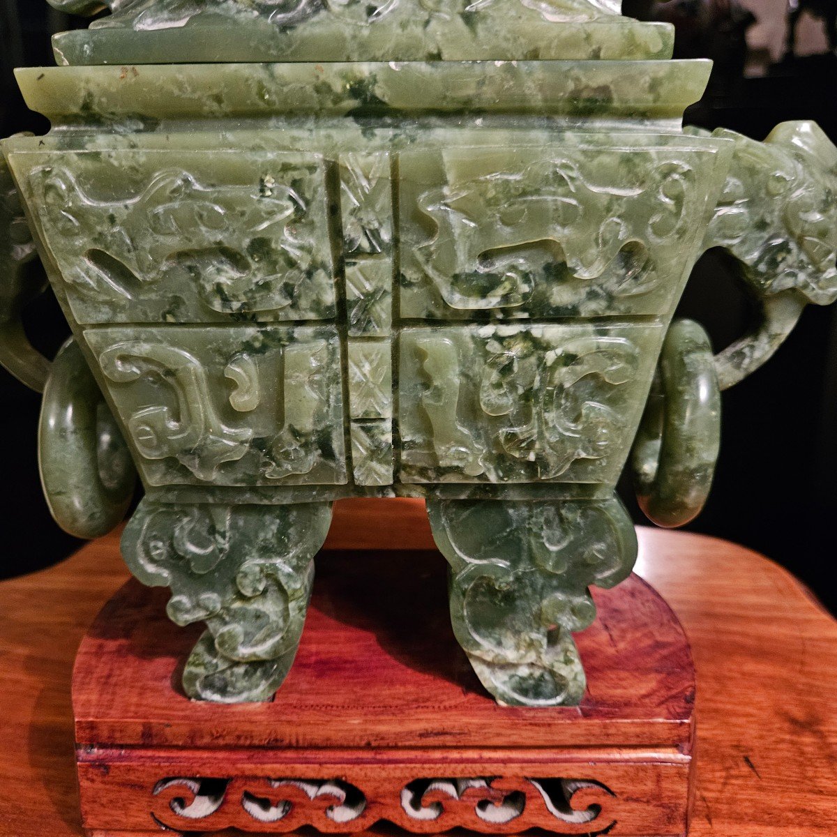  Brule Perfume In Green Jade. China Early 20th Century.-photo-4