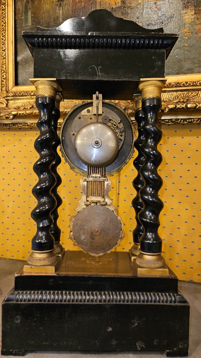 Napoleon III Portico Clock With Twisted Columns.-photo-4