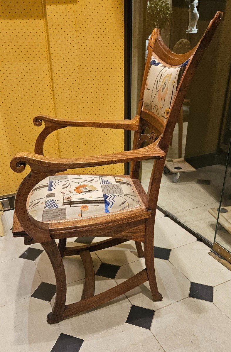 Fauteuil De Gustave Serrurier-Bovy (1858-1910)-modèle Bauwens .-photo-4