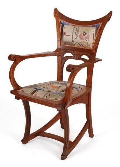 Fauteuil De Gustave Serrurier-Bovy (1858-1910)-modèle Bauwens .