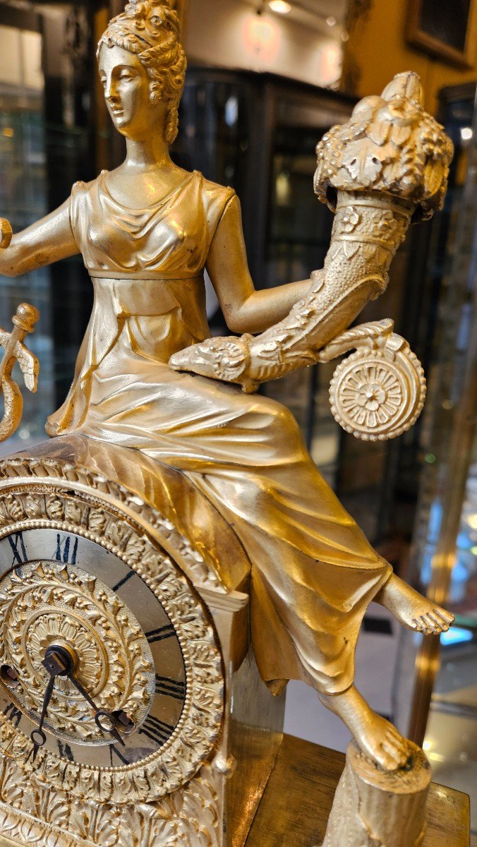 Clock Representing The Allegory Of Commerce. Charles X Period.-photo-4