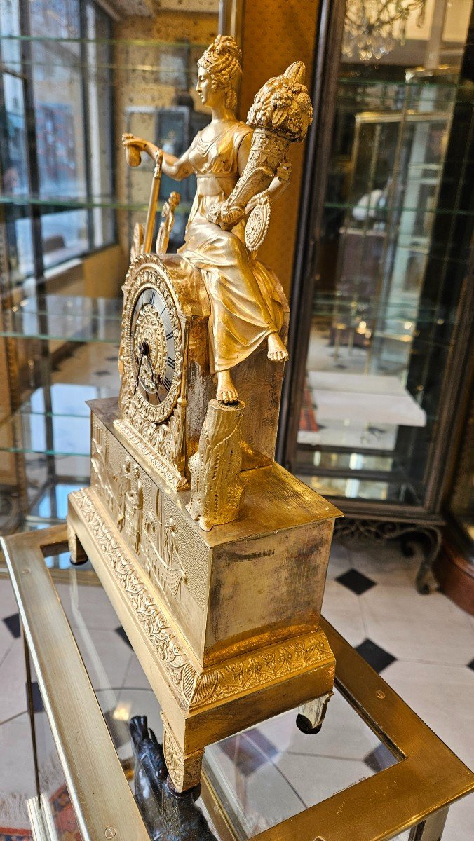 Clock Representing The Allegory Of Commerce. Charles X Period.-photo-4