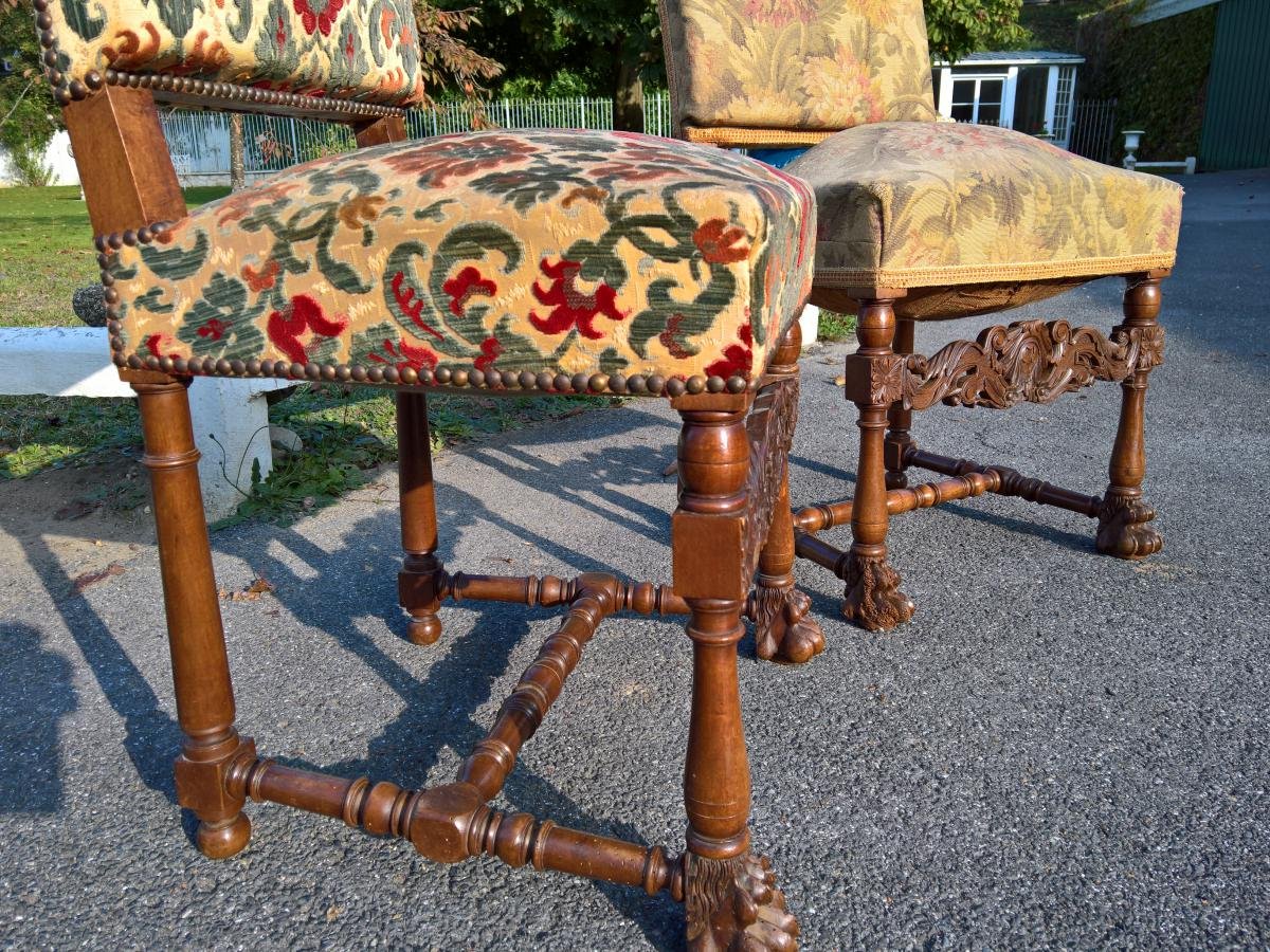  Pair Of Louis XIII Style Chairs-photo-4