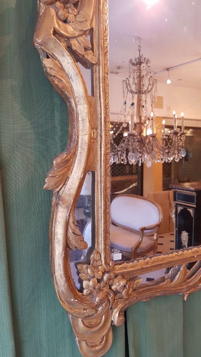 Great Mirror Louis XV With Beads. Fine Eighteenth Century.-photo-5