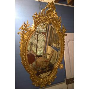 Napoleon III Period Oval Mirror