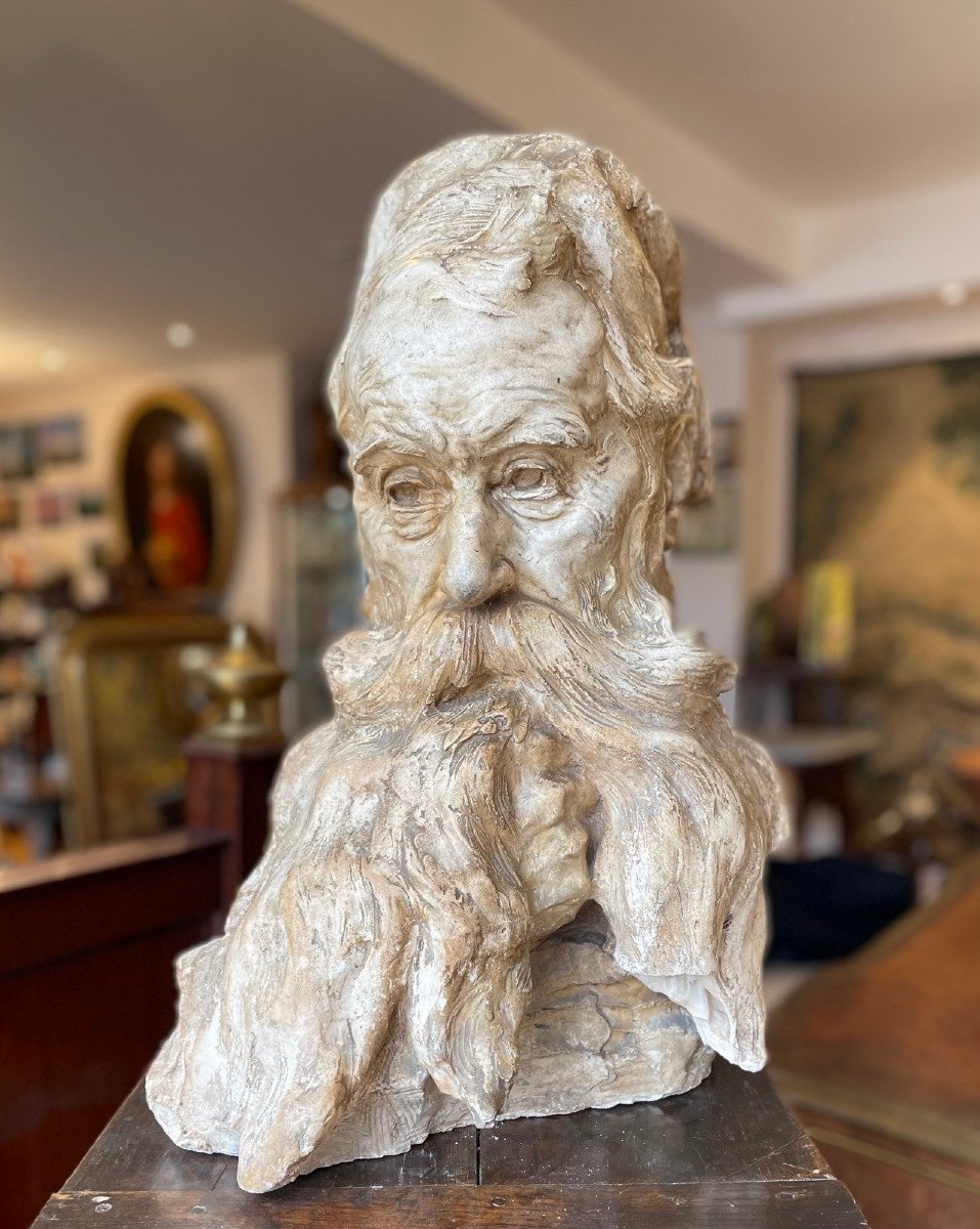 Tolstoi, Workshop Plaster, Signed And Dated 1906