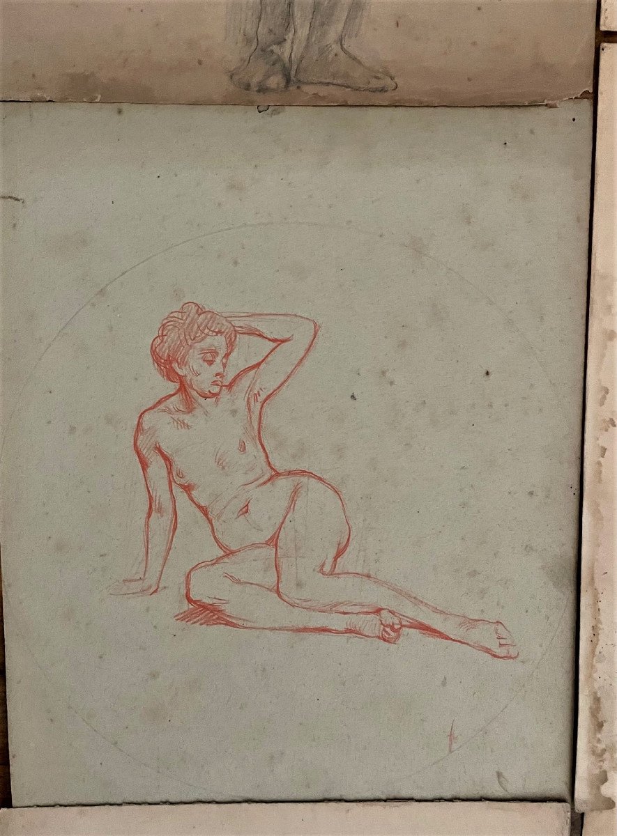 Set Of Drawings, Nude Women, Around 1900-photo-4