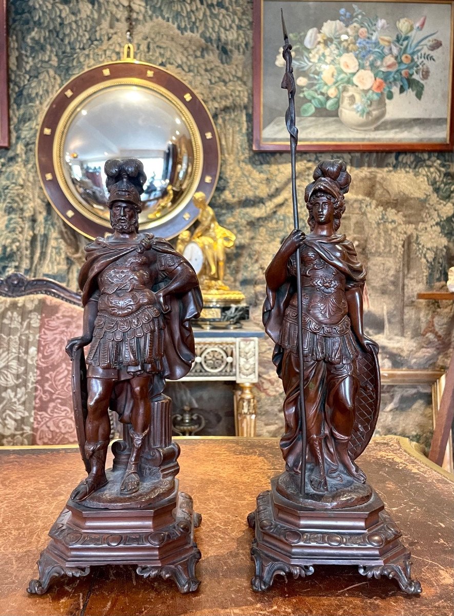 Pair Of Bronzes, Minerva And Mars
