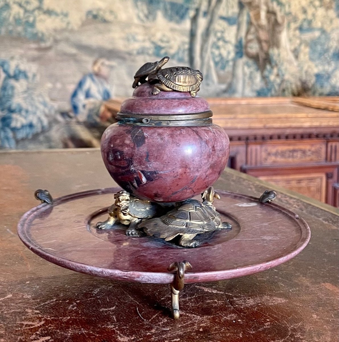 Inkwell With Turtles, Model By Edouard Lièvre-photo-2