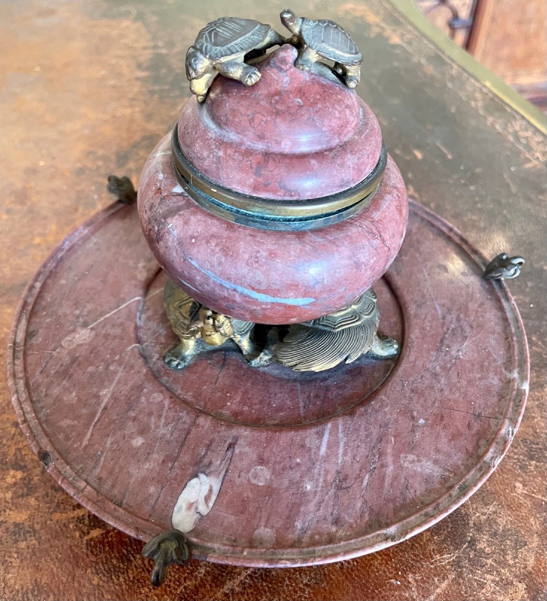 Inkwell With Turtles, Model By Edouard Lièvre-photo-3