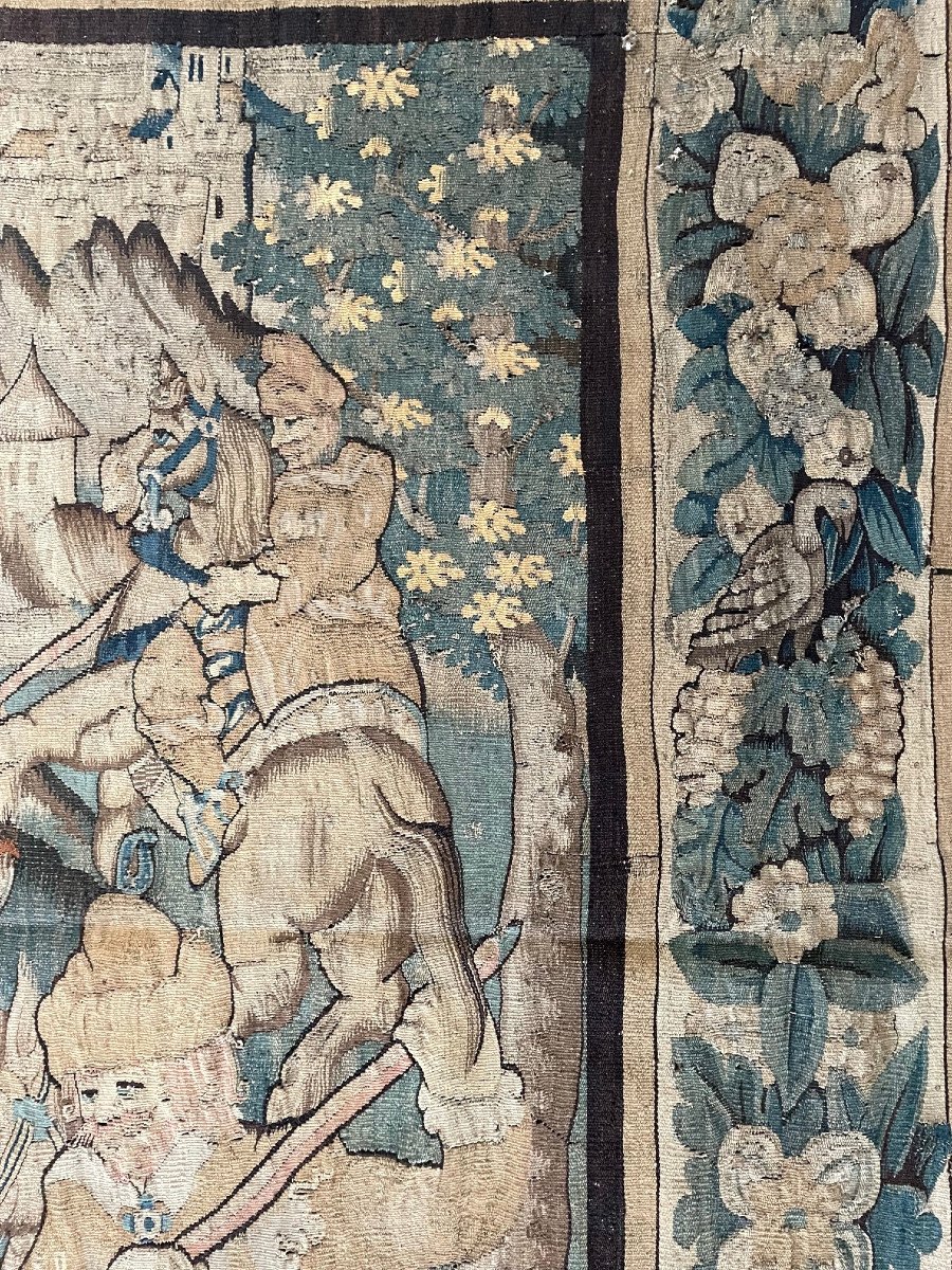 Tapestry "saracens On Horseback Hunting The Ostrich", Circa 1580-photo-2