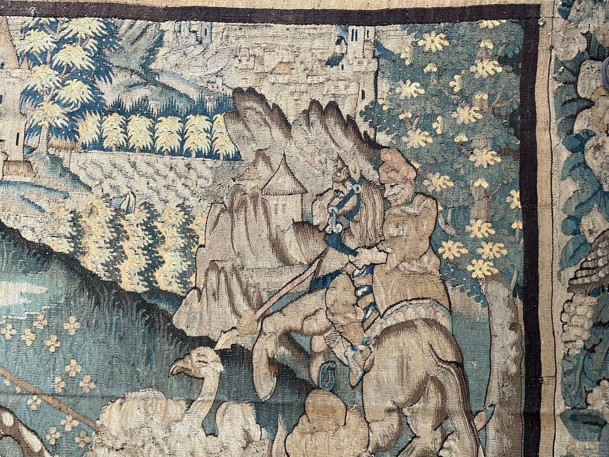 Tapestry "saracens On Horseback Hunting The Ostrich", Circa 1580-photo-4