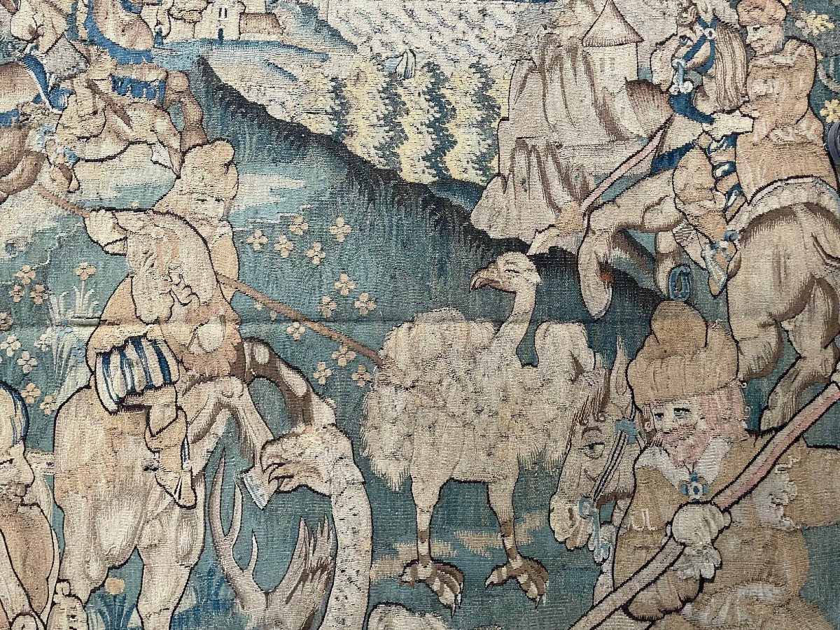 Tapestry "saracens On Horseback Hunting The Ostrich", Circa 1580-photo-5