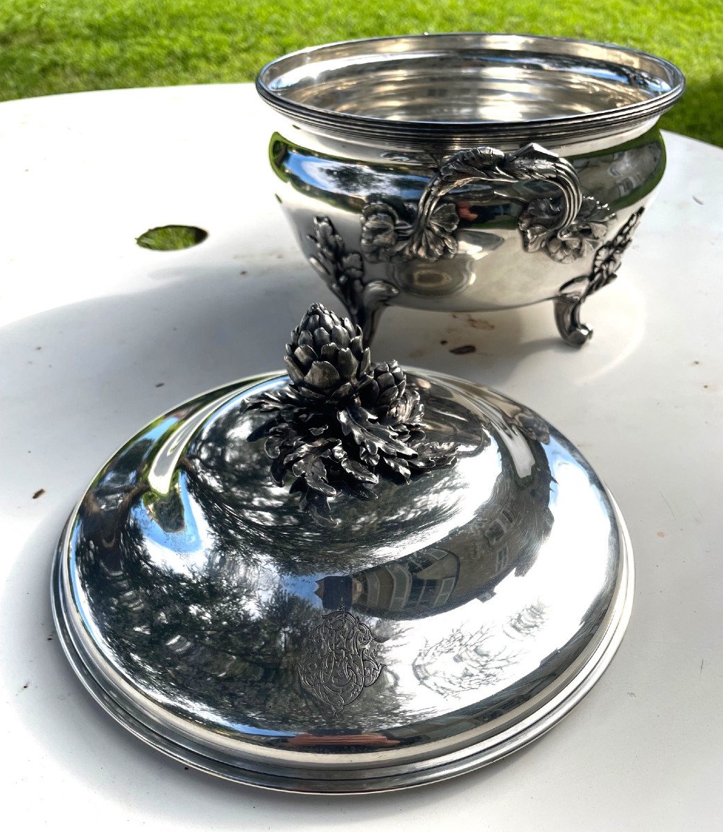 Important Vegetable Bowl In Silver Boin Taburet-photo-3