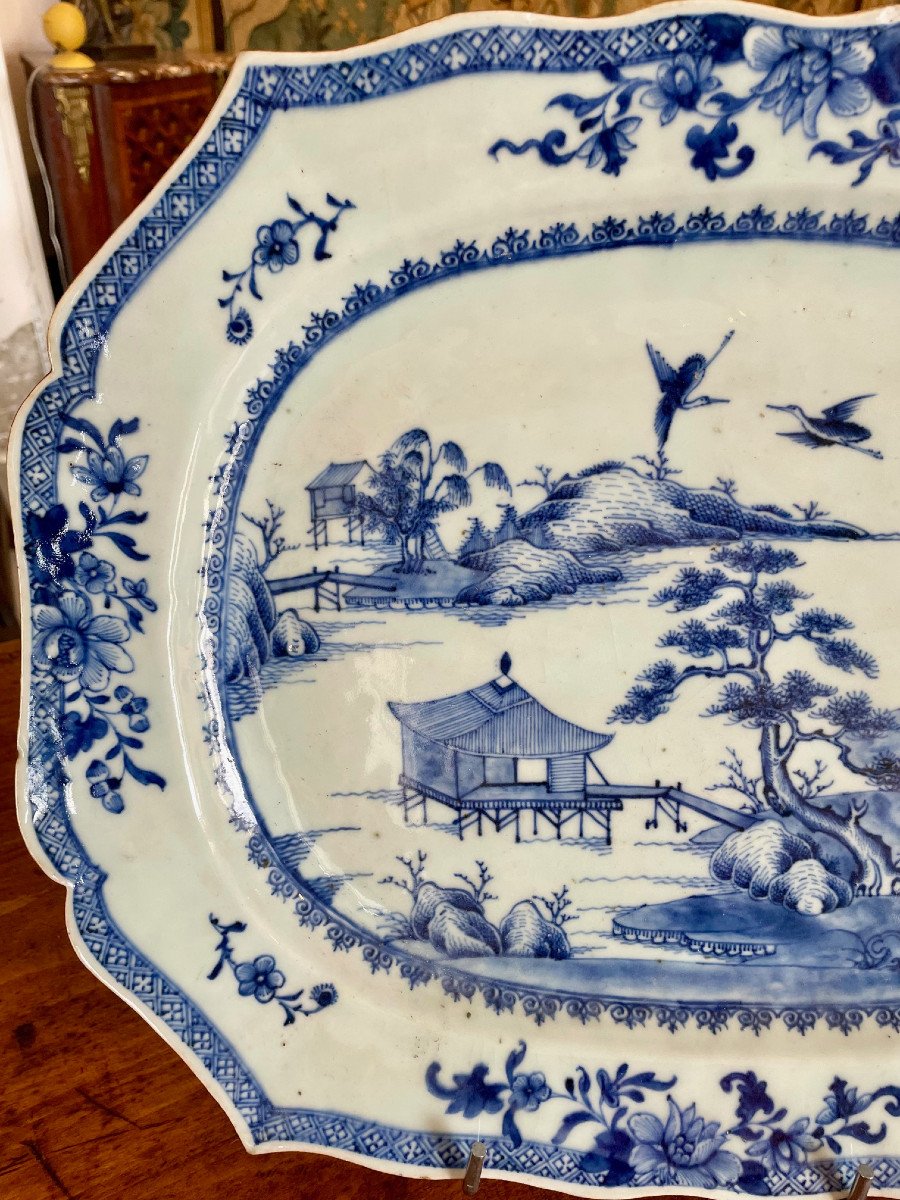 Grand Plat 18eme porcelaine de Chine-photo-3