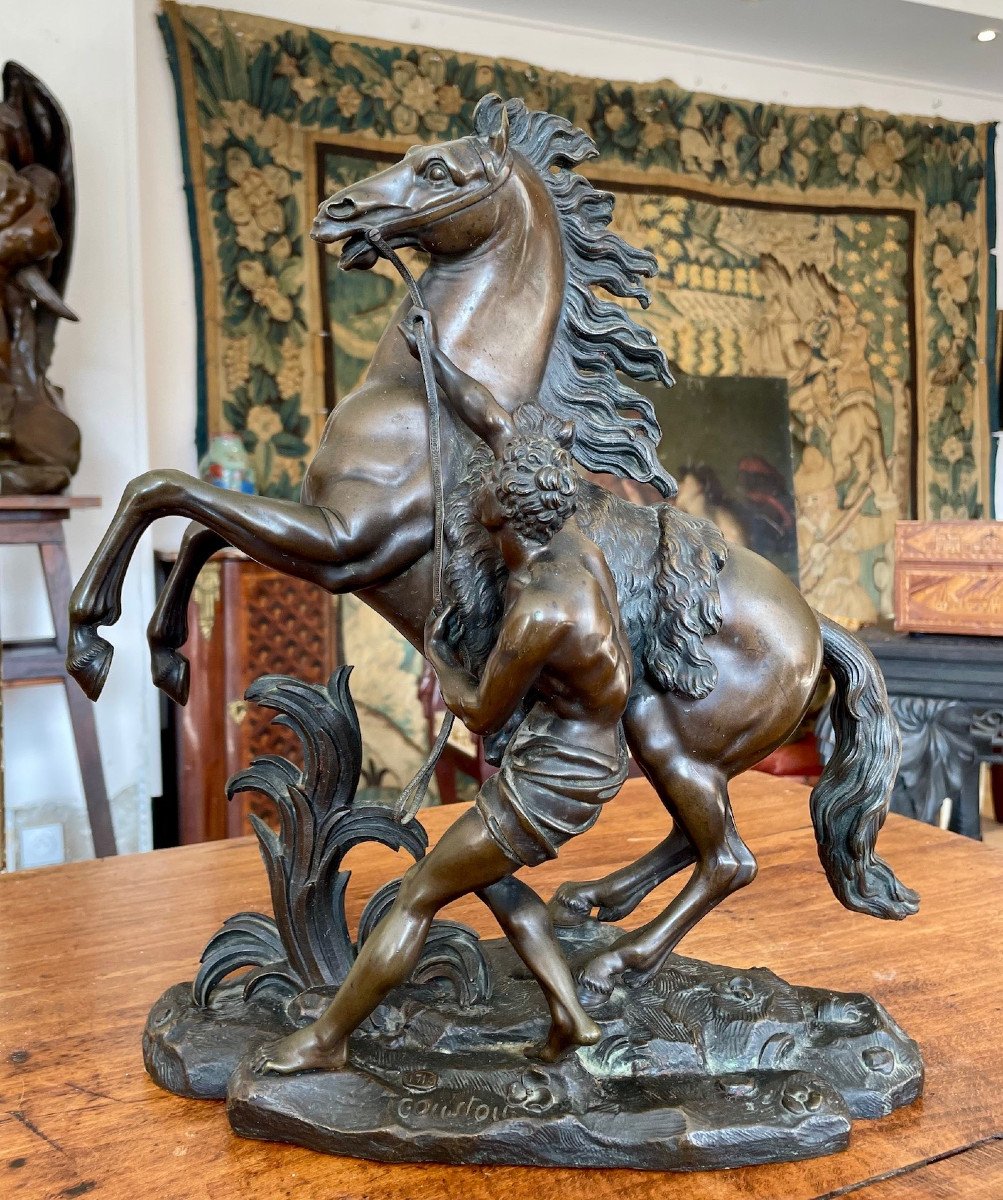 Paire De Bronzes, Chevaux De Marly-photo-3