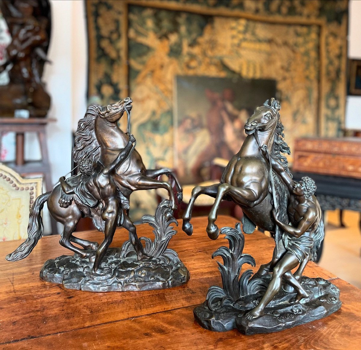 Paire De Bronzes, Chevaux De Marly