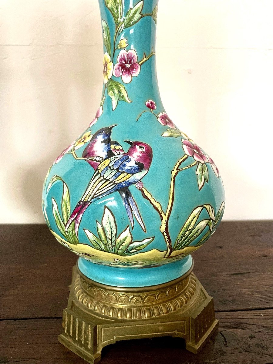 Pair Of 19th Century Ceramic Lamps-photo-2