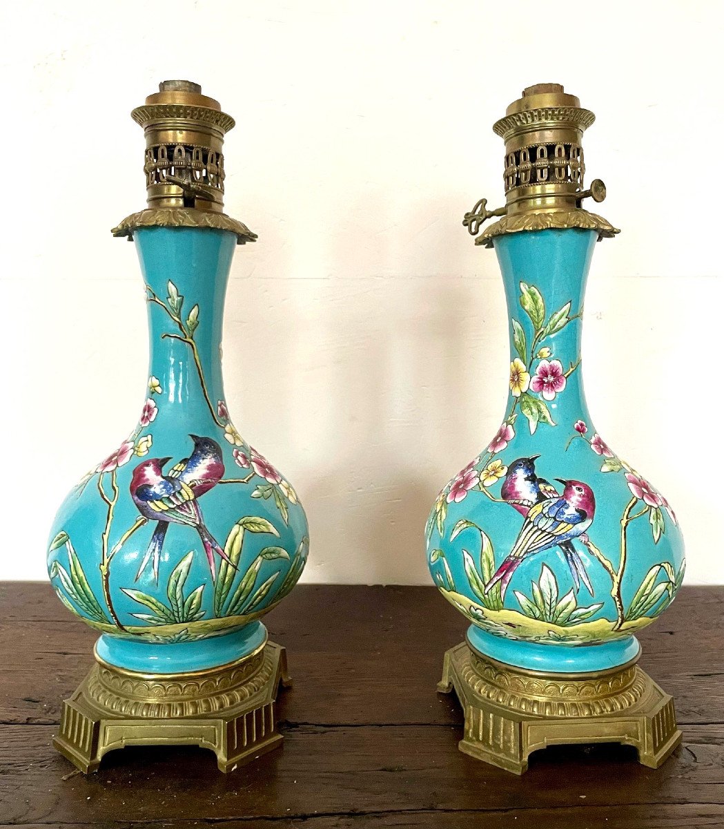 Pair Of 19th Century Ceramic Lamps